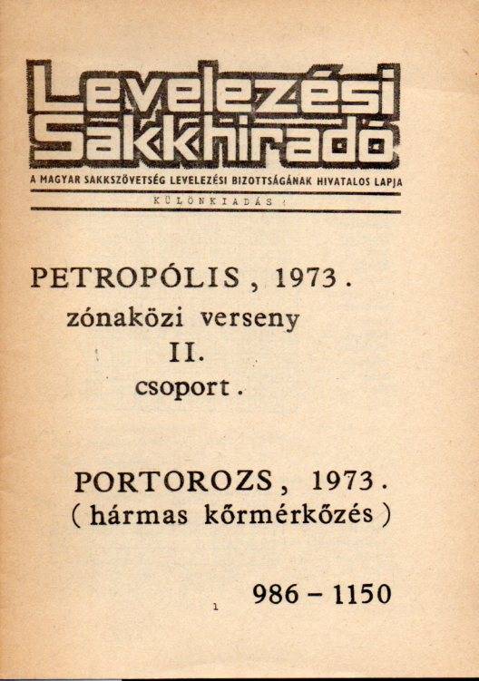 Levelezesi Sakkhirado  Petropolis, 1973. Zonaközi verseny II. csoport 