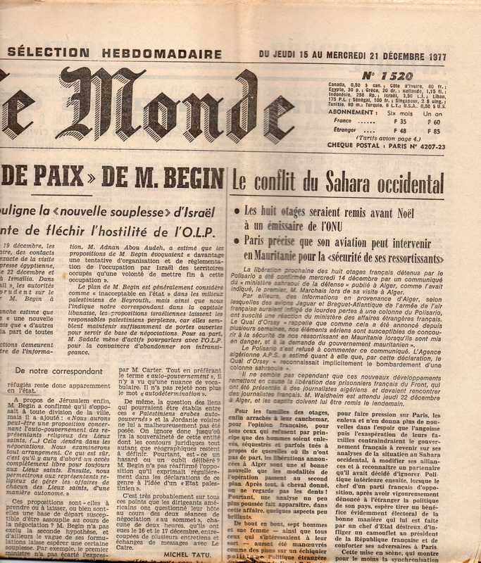 Le Monde  Le Monde Selection Hebdomadaire No. 1520 Du Jeudi 15 au Mercredi 21 
