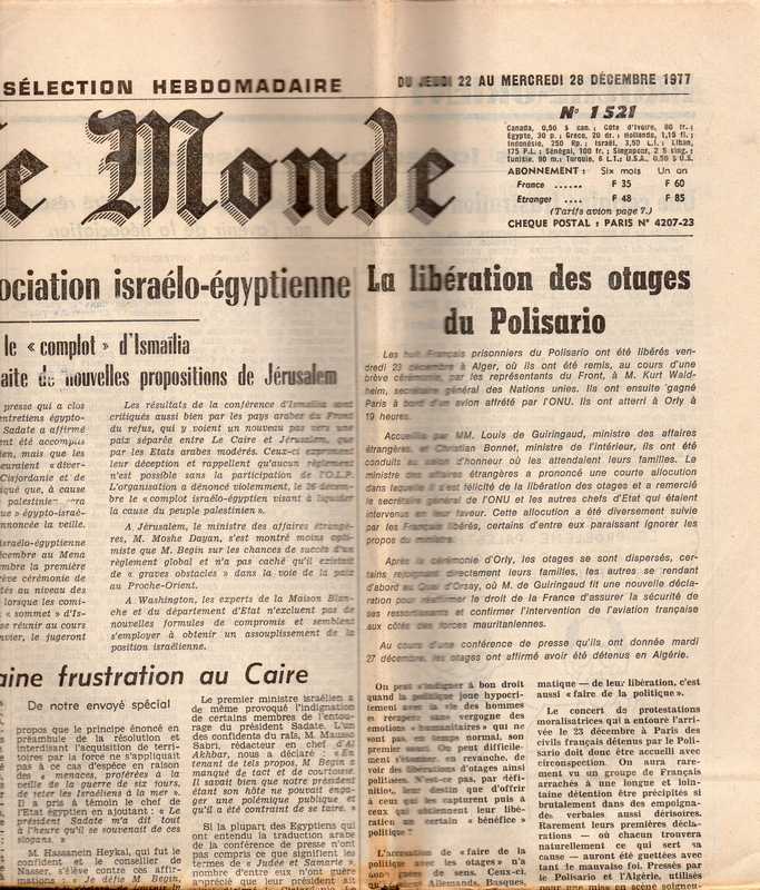Le Monde  Le Monde Selection Hebdomadaire No. 1521 Du Jeudi 22 au Mercredi 28 