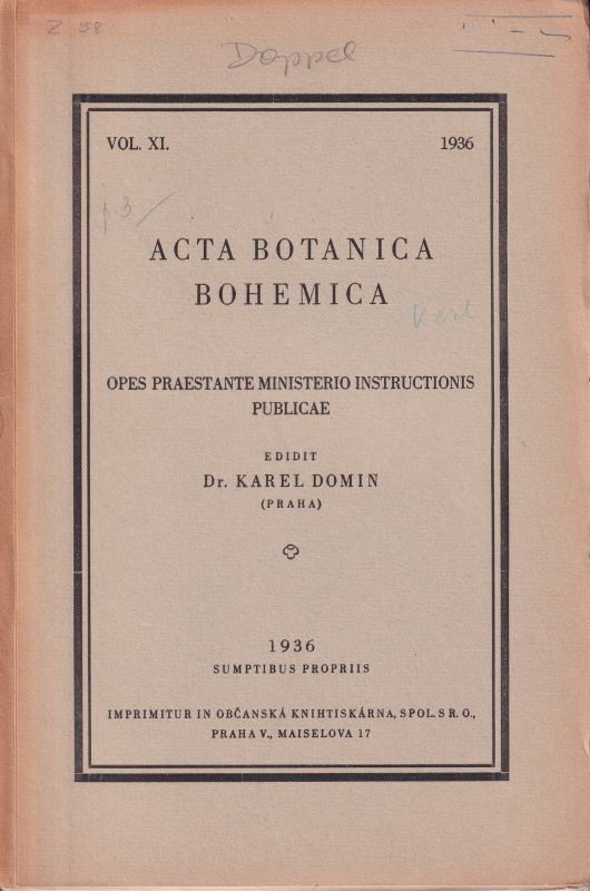 Domin,Karel  Schedae ad Floram Cechoslovenicam Exsiccatam Centuria IV. 