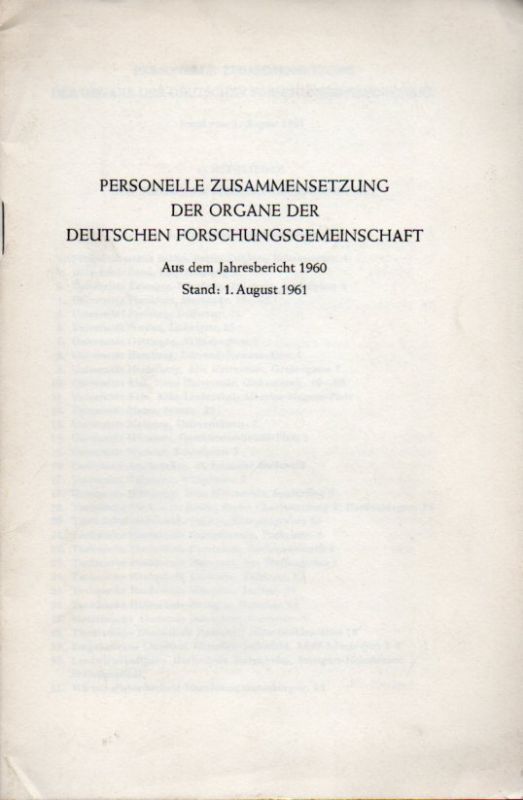 Deutsche Forschungsgemeinschaft  Personelle Zusammensetzung der Organe der DFG 