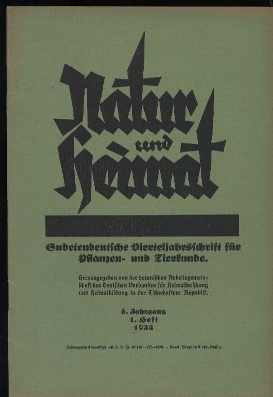 Natur und Heimat  Natur und Heimat 5.Jahrgang 1934 Heft 1 (1 Heft) 