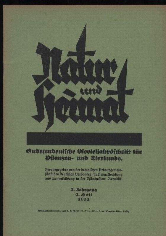 Natur und Heimat  Natur und Heimat 4.Jahrgang 1933 Heft 2 