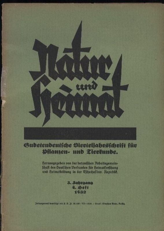 Natur und Heimat  Natur und Heimat 3.Jahrgang 1932 Heft 4 