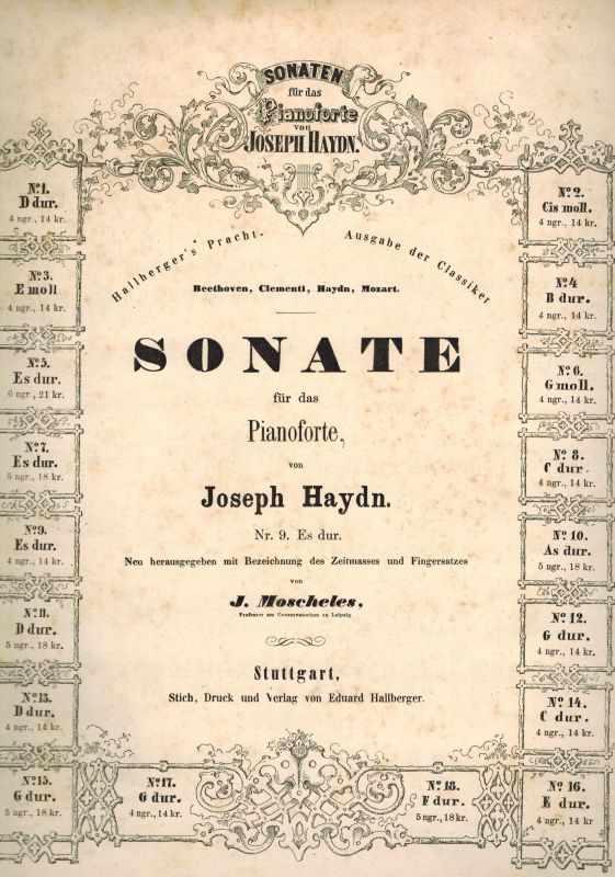 Haydn,Joseph  Sonate für das Pianoforte Nr. 9 (Es dur) Nr. 10 (As dur) 