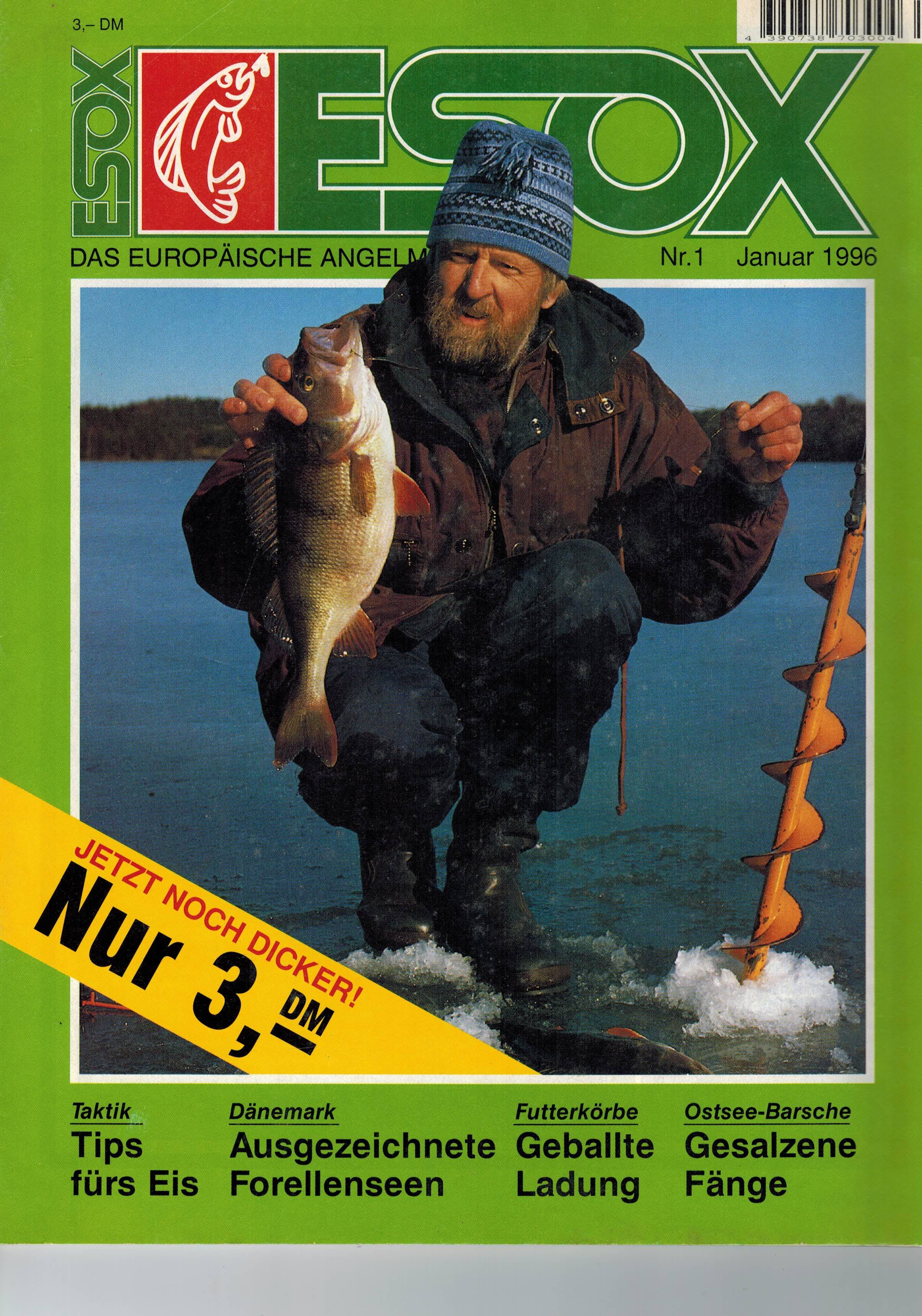 Esox Angelmagazin  Esox Jahr 1996 Heft 1 bis 12 (12 Hefte) 