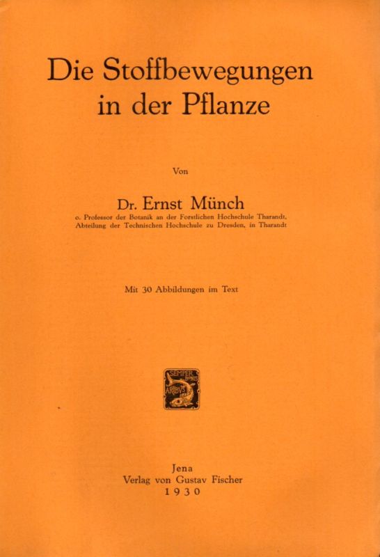 Münch,E.  Die Stoffbewegungen in der Pflanze 