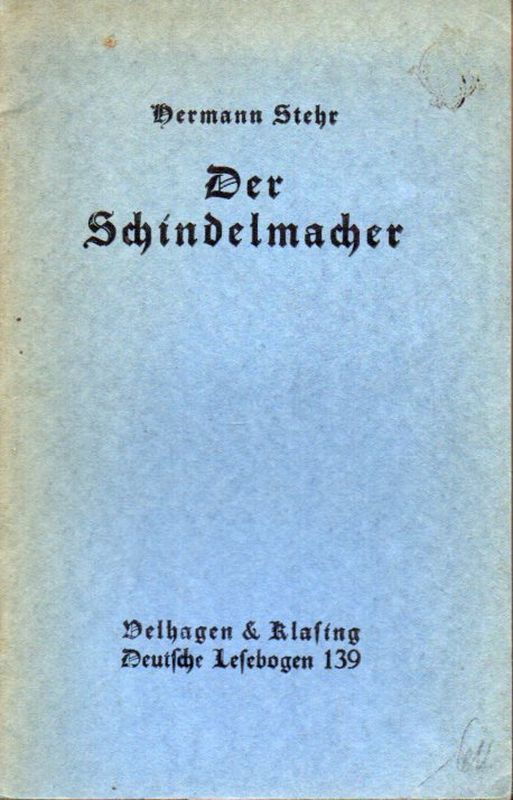 Stehr,Hermann  Der Schindelmacher 