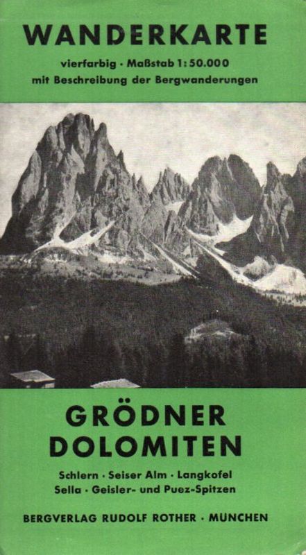 Bergverlag Rudolf Rother  Vierfarbige Wanderkarte Grödner Dolomiten 