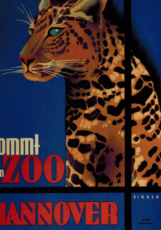 Binder,Joseph  Kommt zum Zoo Hannover (Plakat mit Leopard) 