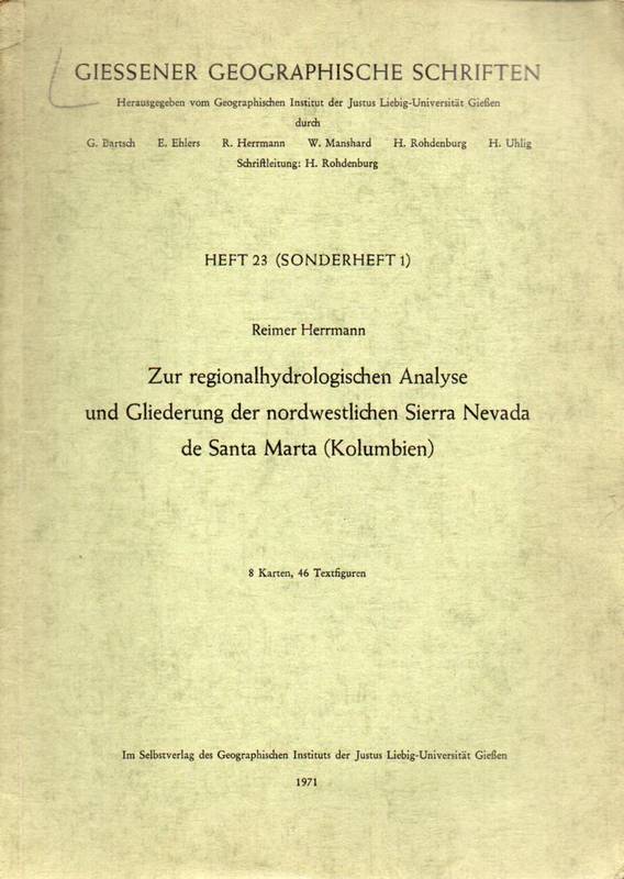 Gießener Geogr.Schriften Bd. 23  Herrmann,R.:Zur regionalhydrologischen Analyse u.Gliederung der nordwe 