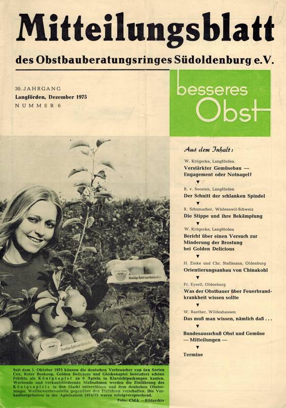 Obstbauberatungsring Südoldenburg  Mitteilungsblatt des Obstbauberatungsringes Südoldenburg 