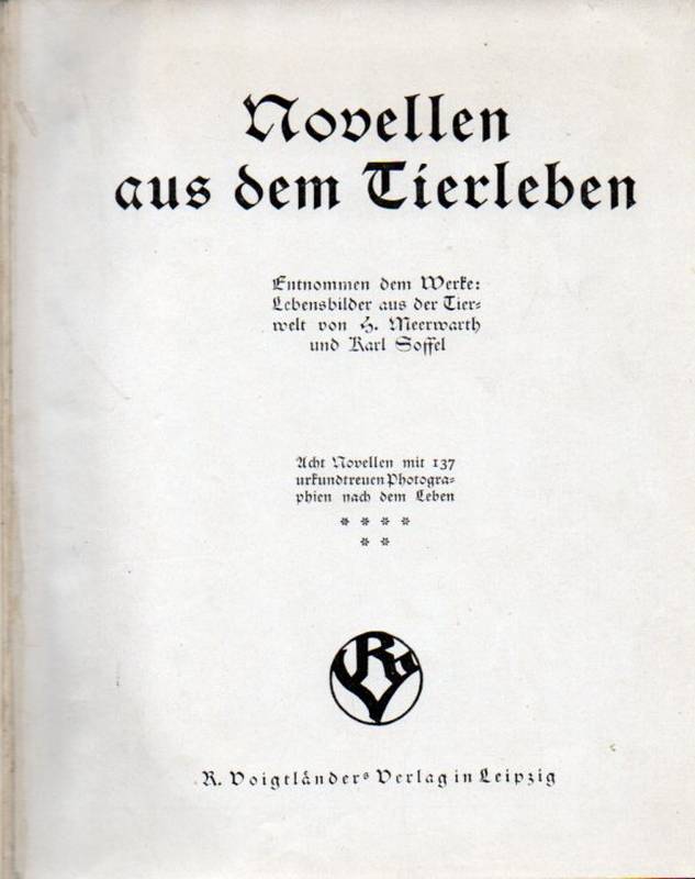 Meerwarth,Hermann+Hermann Löns u.a.  Novellen aus dem Tierleben.Entnommen dem Werke:Lebensbilder aus der Ti 