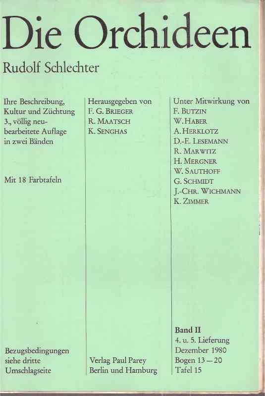 Schlechter,Rudolf  Die Orchideen.Band II.4.u.5.Lieferung.Bogen 13 - 20.Tafel 15 