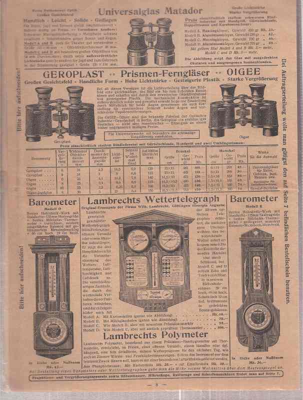 Rüdenberg jun.G.  Prospekt über Photoapparate von 1911 von dem Photohaus Rüdenberg 