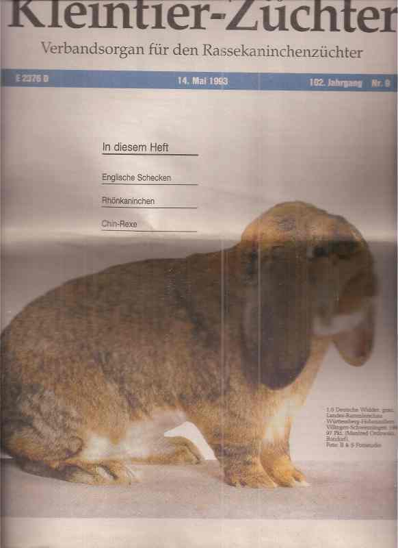 Deutscher Kleintier-Züchter  Deutscher-Kleintier-Züchter 102.Jahrgang 1993 Nr. 9 