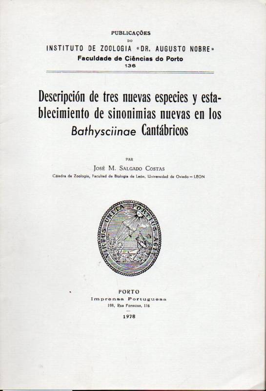 Costas,Jose M.Salgado  Descripcion de tres nuevas especies y establecimiento de sinonimias 