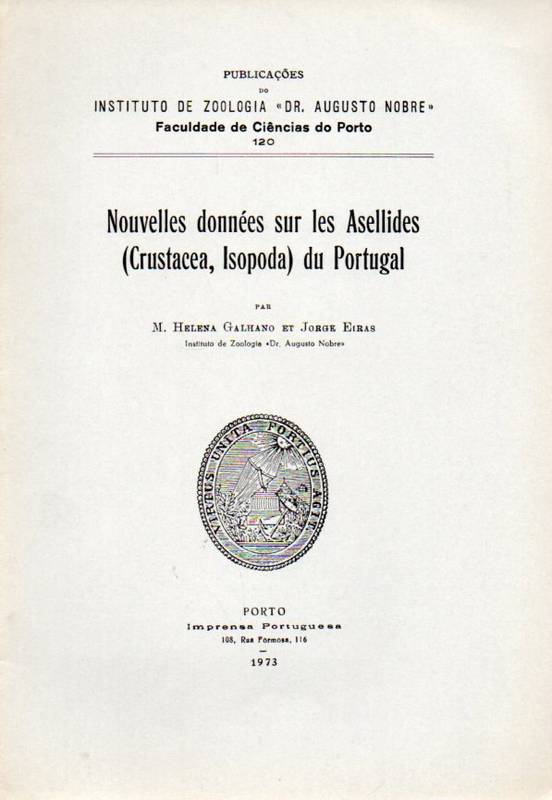 Galhano,Helena et Jorge Eiras  Nouvelles donnees sur les Asellides (Crustacea, Isopoda) du Portugal 