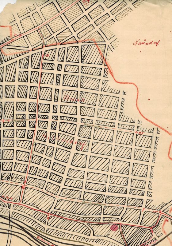 Freiberg  Stadtplan mit Scriptoltinte gezeichnet 