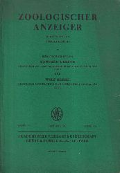 Zoologischer Anzeiger  170.Band 1963, Hefte 1/2 bis 11/12 (6 Hefte) 