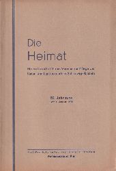 Die Heimat  Die Heimat 60.Jahrgang 1953 Heft 1 bis 12 (12 Hefte) 