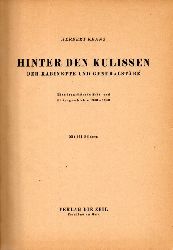 Kranz,Herbert  Hinter den Kulissen der Kabinette und Generalstäbe 