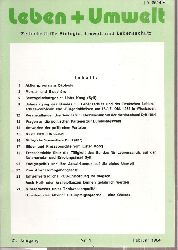 Leben + Umwelt  Leben + Umwelt 21.Jahrgang 1984, Nr. 1 bis 6 (6 Hefte) 