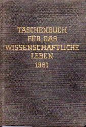 Stifterverband fr die Deutsche Wissenschaft  Taschenbuch fr das wissenschaftliche Leben 1961 