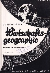 Siedentop,Irmfried  Zeitschrift fr Wirtschaftsgeographie Heft 1 1971 