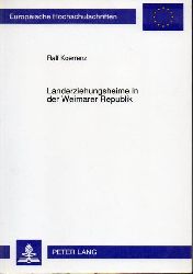 Koerrenz,Ralf  Landerziehungsheime in der Weimarar Republik 
