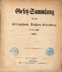 Herzogthum Sachsen-Altenburg  Gesetzsammlung fr das Herzogthum Sachsen-Altenburg auf das Jahr 1878 