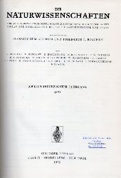 Die Naturwissenschaften  Die Naturwissenschaften 62.Jahrgang 1975. Heft 1 bis 12 (1 Band) 