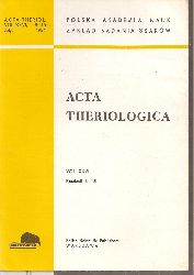 Acta Theriologica  Acta Theriologica Volume XXVI 1981, 1-35. (4 Hefte) 