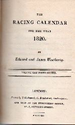 Weatherby,James and Edward  The Racing Calender for the Year 1820 