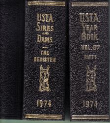 U.S.T.A.Sires and Dams  Annual Year Book Trotting and Pacing in 1974 Volume 87, Part I and II 