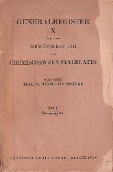 Chemisches Zentralblatt  Chemisches Zentralblatt Generalregister X ber die Jahrgnge 1940-1944 