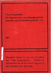 Forschungsstelle fr Agrarstruktur Heidelberg  Ttigkeitsbericht der Forschungsstelle fr Agrarstruktur und 