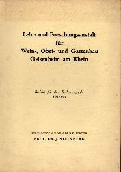 Steinberg,J.  Bericht fr das Rechnungsjahr 1952/53 