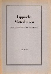 Historischer Verein fr das Land Lippe  Lippische Mitteilungen aus Geschichte und Landeskunde 26.Band 1957 