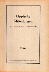 Historischer Verein fr das Land Lippe  Lippische Mitteilungen aus Geschichte und Landeskunde 27.Band 1958 