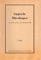 Historischer Verein fr das Land Lippe  Lippische Mitteilungen aus Geschichte und Landeskunde 37.Band 1968 