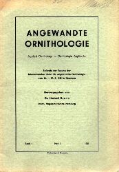 Angewandte Ornithologie  Angewandte Ornithologie Band 1. 1961-1963 Hefte 1-3/4 (3 Hefte) 