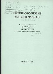 Ornithologische Schriftenschau  Ornithologische Schriftenschau Jahrgang 1973 Heft  11-15 (5 Hefte) 