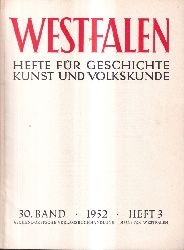 Westfalen  Westfalen 30.Band 1952 Hefte 2 und 3 (2 Hefte) 