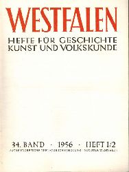 Westfalen  Westfalen 34.Band 1956 Heft 1/2 und 3 (2 Hefte) 