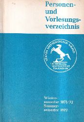 Technische Universität Hannover  Personen- und Vorlesungsverzeichnis Wintersemester 1971 / 72 