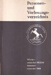Technische Universitt Hannover  Personen- und Vorlesungsverzeichnis Wintersemester 1967 / 68 