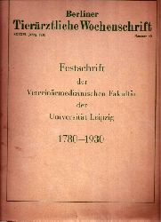 Berliner Tierrztliche Wochenschrift  Festschrift der Veterinrmedizinischen Fakultt der Universitt 