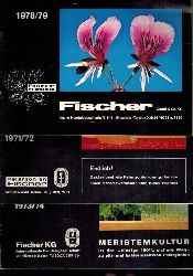 Fischer KG  Fischer Pelargonien Kataloge 1971/72, 1973/74 und 1978/79 