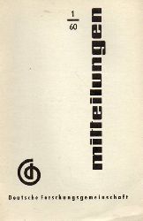 Deutsche Forschungsgemeinschaft  Mitteilungen der Deutschen Forschungsgemeinschaft Heft 1/1959 und 